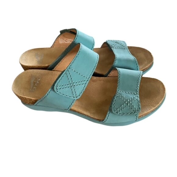 Dansko Maddy Lagoon Milled Cork Wedge Sandal 38 - Picture 5 of 6